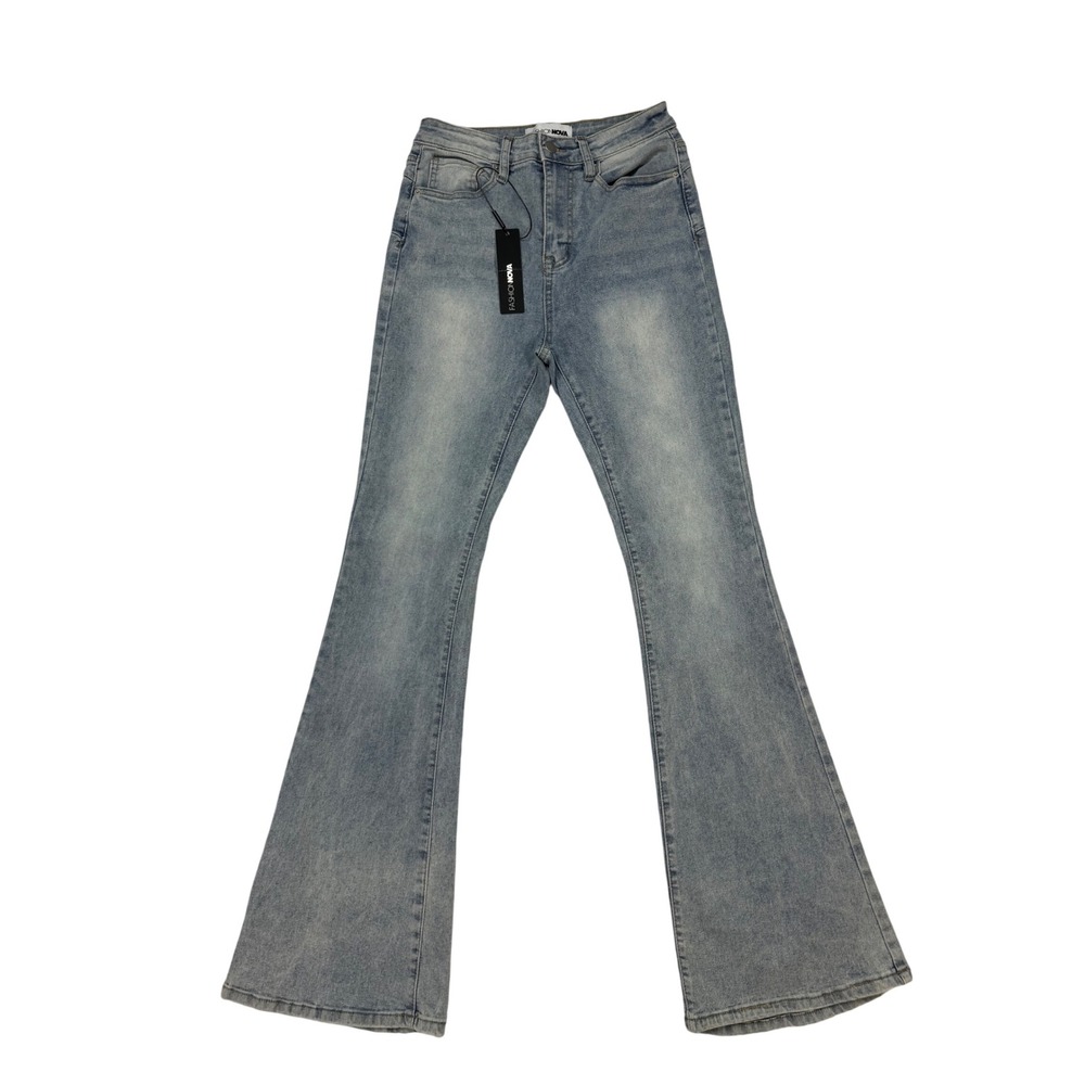 Fashion Nova Flare Jeans Womens 9 Light Wash New San Diego Sculpting Stretch